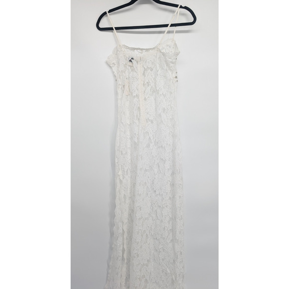 NWD Hemant & Nandita Sheer Lace Midi Dress Size S Ivory #NB460 - Picture 6 of 15